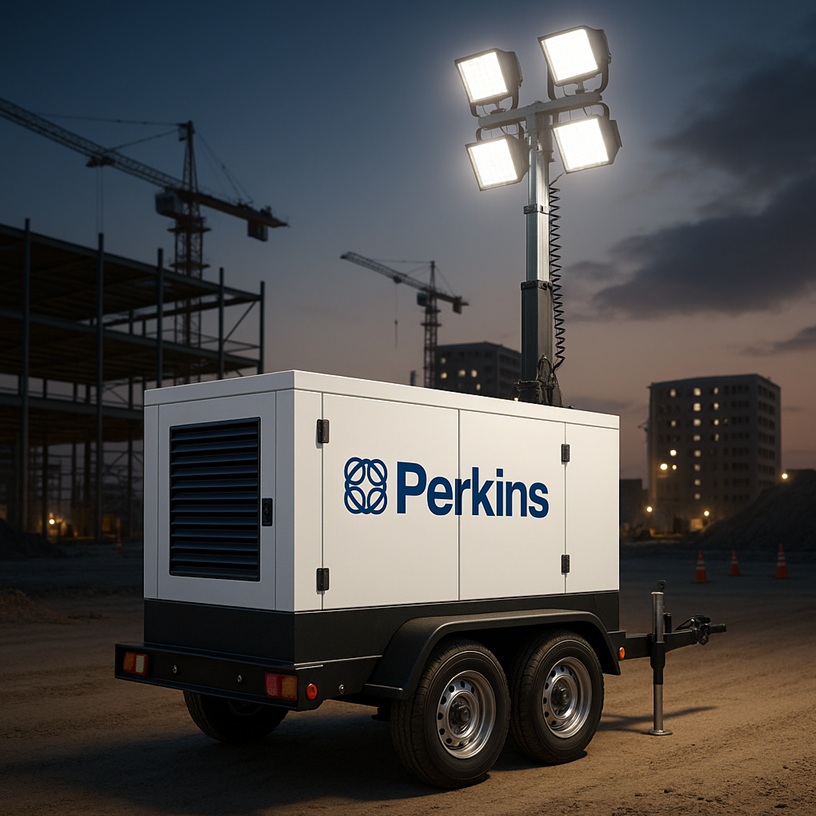 Máy phát điện lưu động tích hợp tháp đèn Perkins