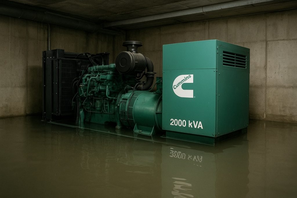 Máy phát điện bị ngập nước